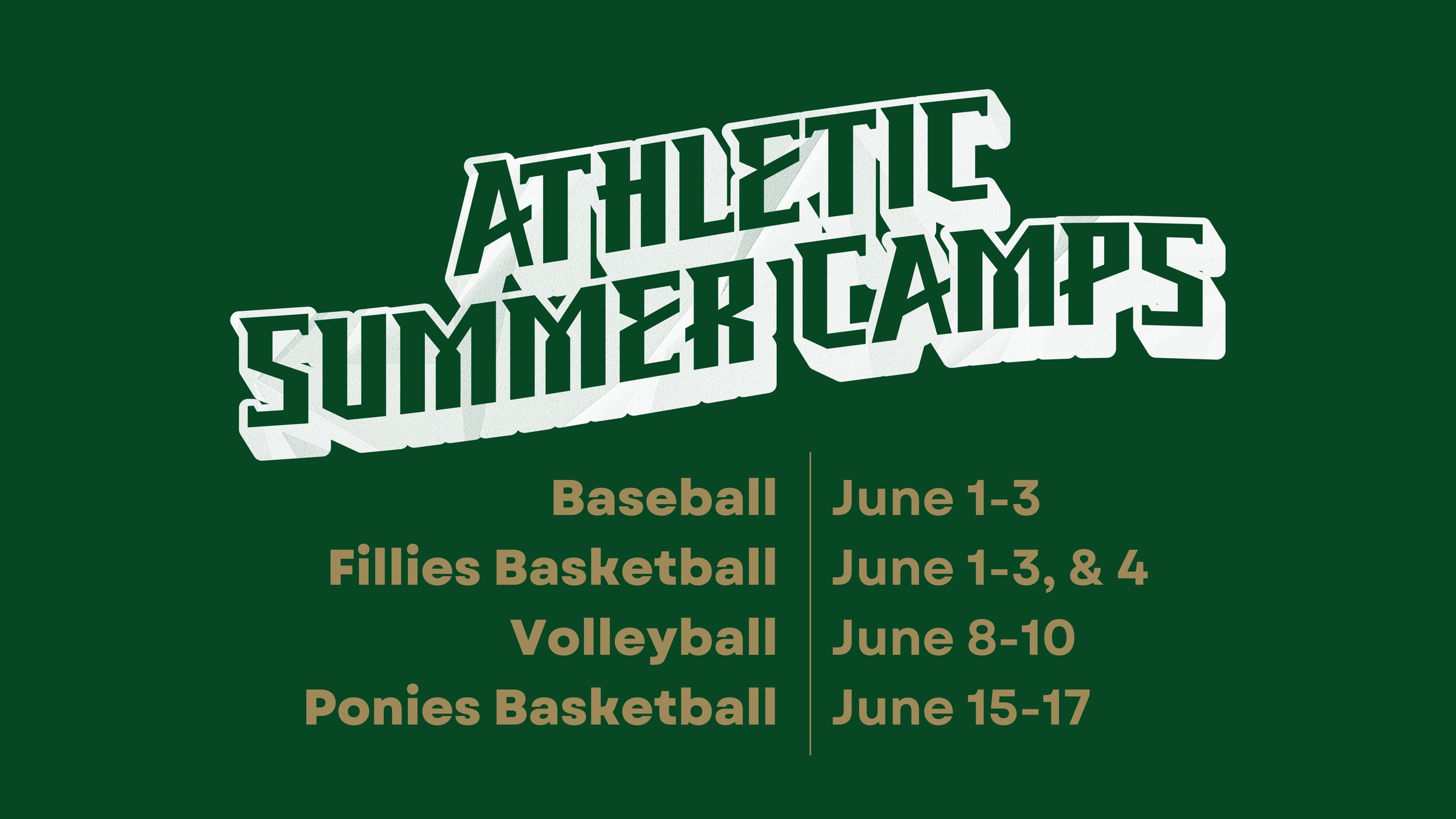 Click Here for 2026 Athletic Summer Camps!